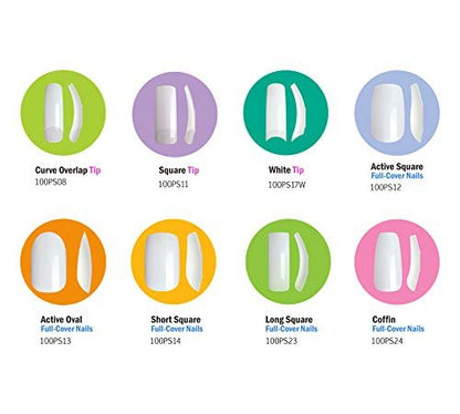 KISS 100 Full Cover Active Square Press On Nägel (2er-Pack) – Acrylnägel für langanhaltende Maniküre