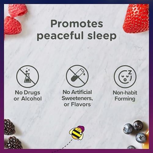 Zarbee's Kinder Melatonin Kautabletten 1mg – Natürliches Einschlafhilfe für Kinder ab 3 Jahren, Traubengeschmack, 30 Stück
