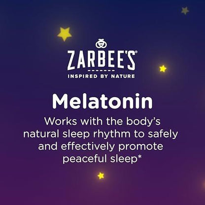 Zarbee's Kinder Melatonin Kautabletten 1mg – Natürliches Einschlafhilfe für Kinder ab 3 Jahren, Traubengeschmack, 30 Stück
