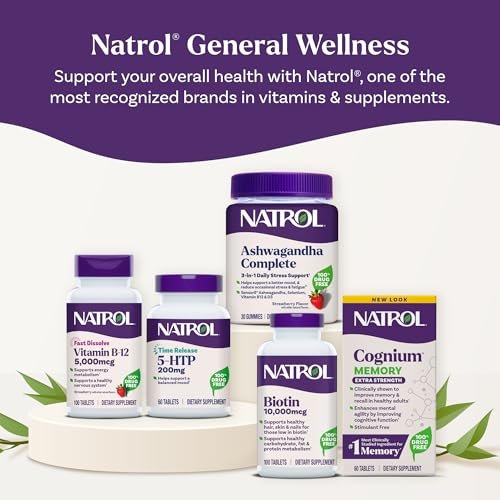 Natrol Vitamin B12 5.000 mcg – Schnell lösliche Tabletten für Nervensystem & Energie, 100 Tabletten