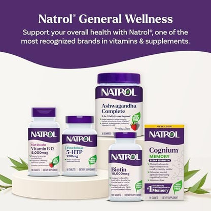 Natrol Vitamin B12 5.000 mcg – Schnell lösliche Tabletten für Nervensystem & Energie, 100 Tabletten