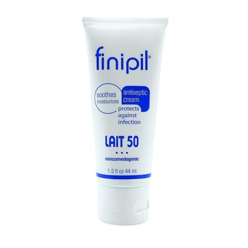 Finipil Lait 50 Antiseptische Creme – Behandlung nach Haarentfernung & eingewachsenen Haaren, kühlt & beruhigt die Haut, 1,5 Unzen
