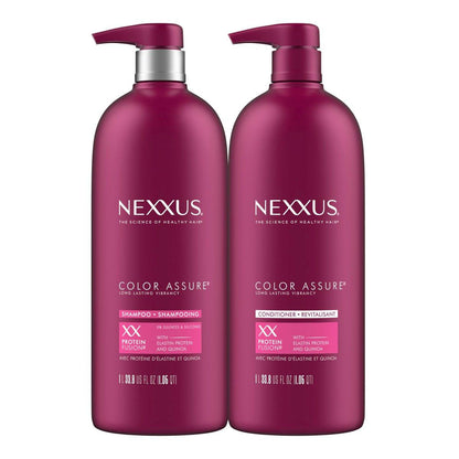 Nexxus Color Assure Shampoo und Conditioner für coloriertes Haar – Farbschutz für bis zu 40 Wäschen, 33,8 oz, 2er-Pack