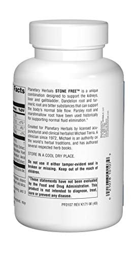 Planetary Herbals Stone Free 820 mg – Kräuterunterstützung für Nieren und Gallenblase, 180 Tabletten