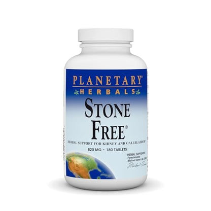 Planetary Herbals Stone Free 820 mg – Kräuterunterstützung für Nieren und Gallenblase, 180 Tabletten