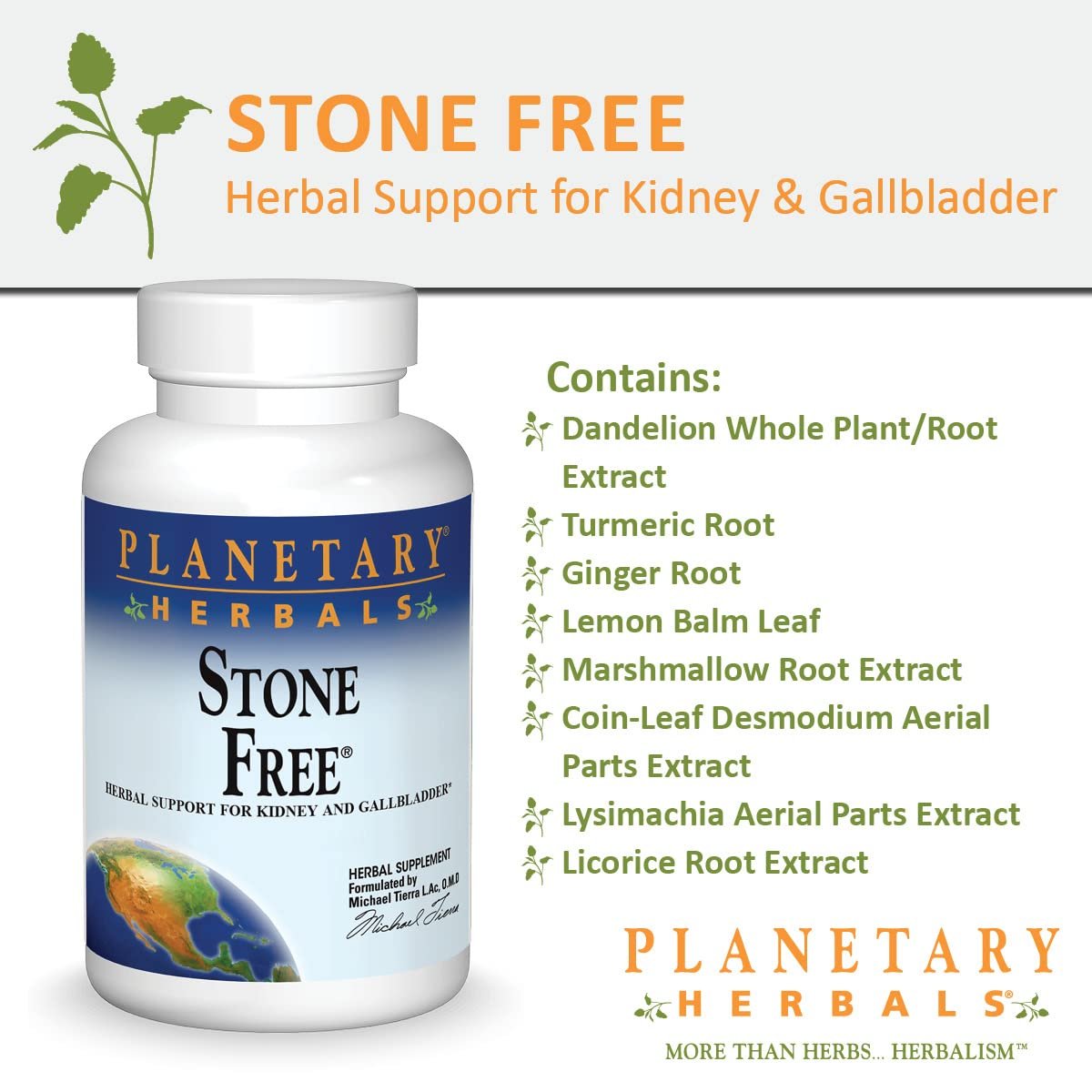 Planetary Herbals Stone Free 820 mg – Kräuterunterstützung für Nieren und Gallenblase, 180 Tabletten