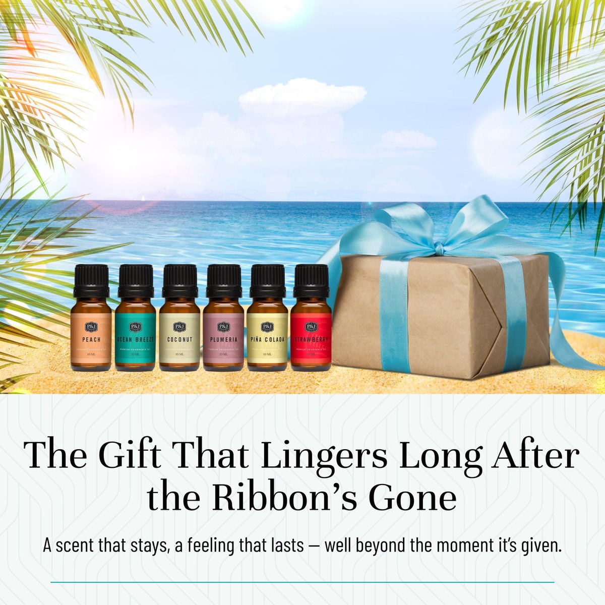 P&J Trading Sommer-Set mit 6 Duftölen – Pfirsich, Erdbeere, Plumeria, Kokosnuss, Meeresbrise, Piña Colada – für Kerzen, Seifenherstellung, Diffuser