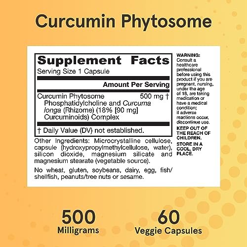 Jarrow Formulas Curcumin Phytosome 500 mg – 60 vegane Kapseln – mit Meriva – Antioxidans & Gelenkunterstützung