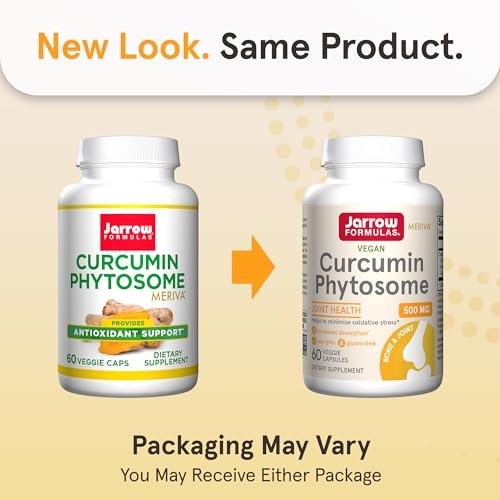 Jarrow Formulas Curcumin Phytosome 500 mg – 60 vegane Kapseln – mit Meriva – Antioxidans & Gelenkunterstützung