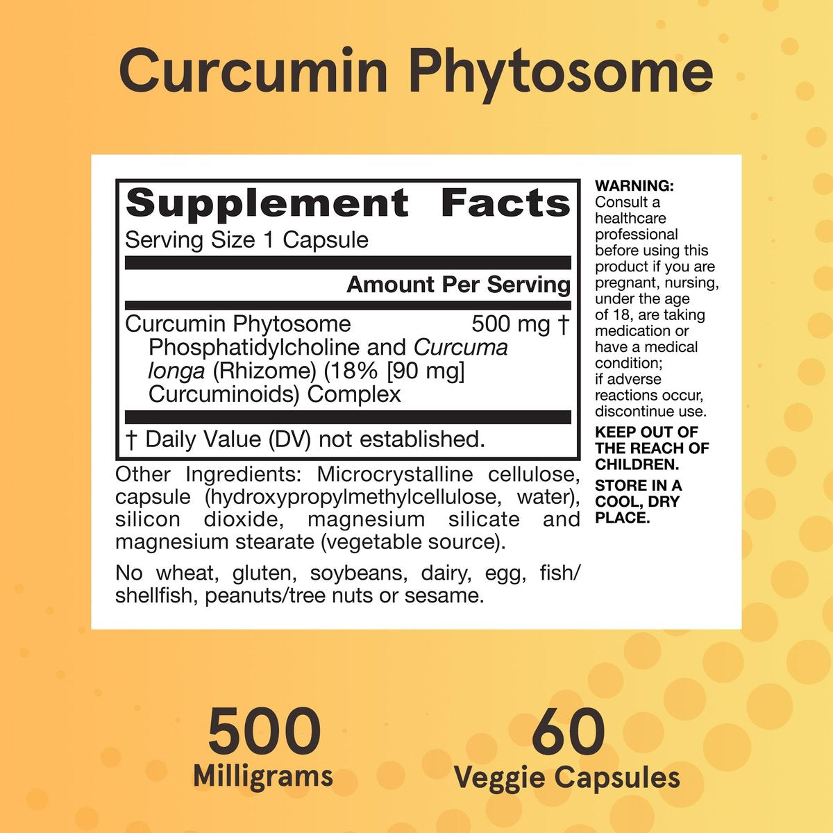 Jarrow Formulas Curcumin Phytosome 500 mg – 60 vegane Kapseln – mit Meriva – Antioxidans & Gelenkunterstützung