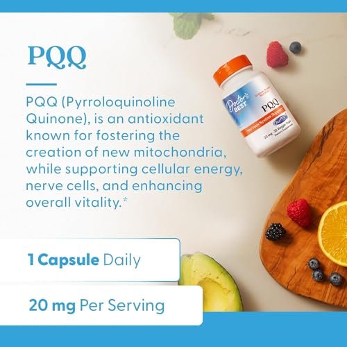Doctor's Best PQQ mit BioPQQ – 20 mg – 30 vegane Kapseln – Unterstützung für Gehirn und Mitochondrien – glutenfrei