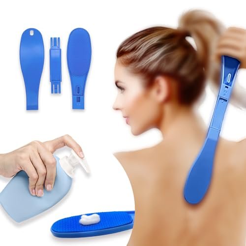 Rücken-Lotion-Applikator – Selbstbräuner & Creme Auftrager für Frauen & Männer – Hilfsmittel für den Alltag – Blau