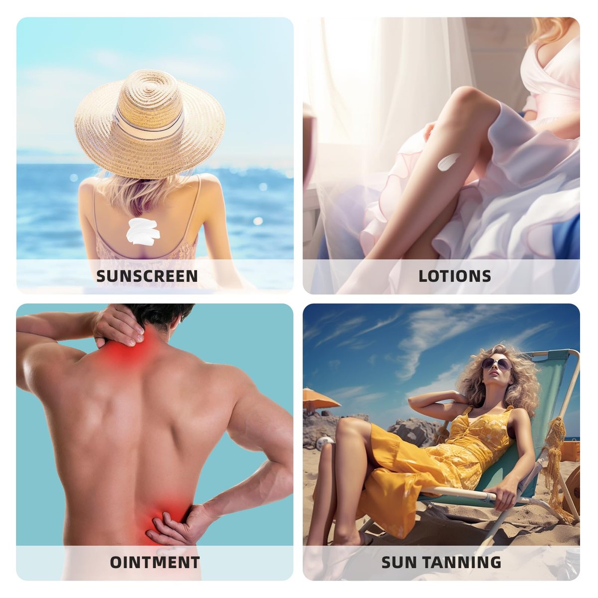Rücken-Lotion-Applikator – Selbstbräuner & Creme Auftrager für Frauen & Männer – Hilfsmittel für den Alltag – Blau