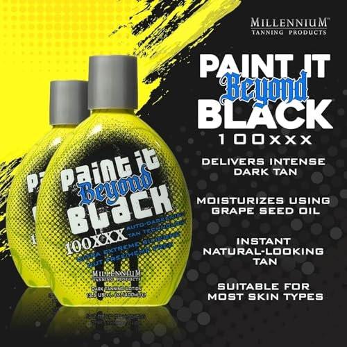 Millennium Tanning Paint it Beyond Black 100 XXX Dunkelbräuner-Beschleuniger für Solarium & Sonnenbaden mit Bronzer, 13,5 oz