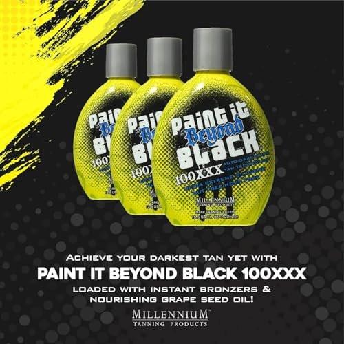 Millennium Tanning Paint it Beyond Black 100 XXX Dunkelbräuner-Beschleuniger für Solarium & Sonnenbaden mit Bronzer, 13,5 oz