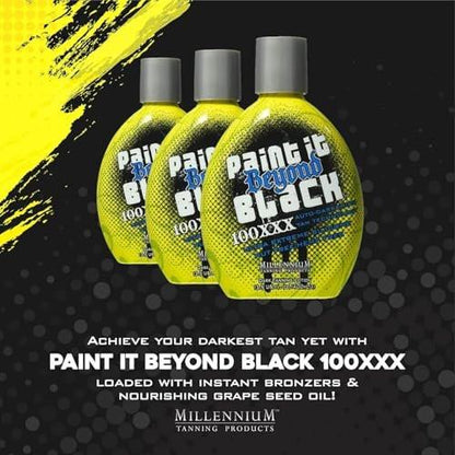 Millennium Tanning Paint it Beyond Black 100 XXX Dunkelbräuner-Beschleuniger für Solarium & Sonnenbaden mit Bronzer, 13,5 oz
