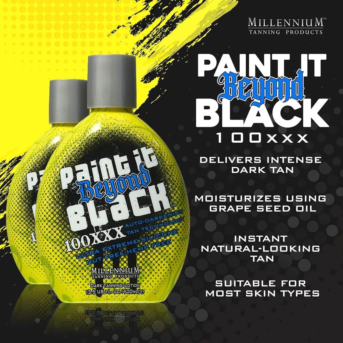 Millennium Tanning Paint it Beyond Black 100 XXX Dunkelbräuner-Beschleuniger für Solarium & Sonnenbaden mit Bronzer, 13,5 oz