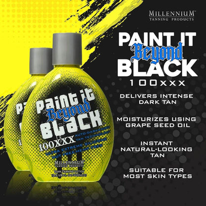 Millennium Tanning Paint it Beyond Black 100 XXX Dunkelbräuner-Beschleuniger für Solarium & Sonnenbaden mit Bronzer, 13,5 oz