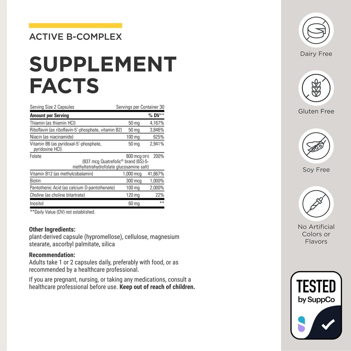 Integrative Therapeutics Active B-Complex – Zelluläre Energie & Herzgesundheit mit B2, B6 & B12 – Unterstützt Nerven- & Immunsystem – 60 Kapseln (30 Portionen)