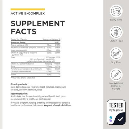 Integrative Therapeutics Active B-Complex – Zelluläre Energie & Herzgesundheit mit B2, B6 & B12 – Unterstützt Nerven- & Immunsystem – 60 Kapseln (30 Portionen)