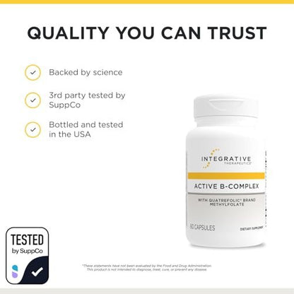 Integrative Therapeutics Active B-Complex – Zelluläre Energie & Herzgesundheit mit B2, B6 & B12 – Unterstützt Nerven- & Immunsystem – 60 Kapseln (30 Portionen)