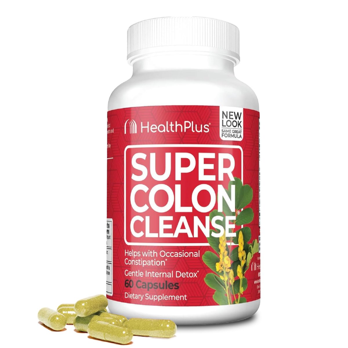 Health Plus Super Colon Cleanse – 15-Tage-Kur mit Psylliumschalen & Probiotika für sanfte Darmreinigung & Verdauungsunterstützung, 60 Kapseln