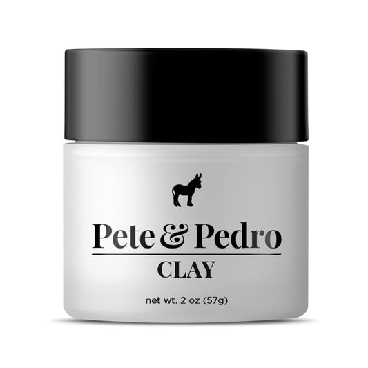 Pete & Pedro Haarstyling Clay – Mittlerer Halt, Mattes Finish, Geringer Glanz für Männer – Ideal für mittlere, unordentliche, feine und dünner werdende Frisuren – Shark Tank vorgestellt, 56 g