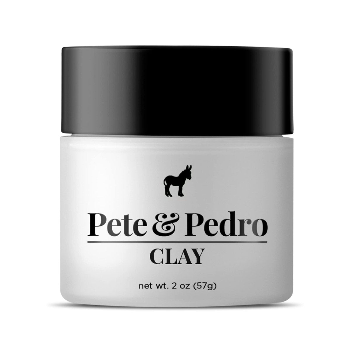 Pete & Pedro Haarstyling Clay – Mittlerer Halt, Mattes Finish, Geringer Glanz für Männer – Ideal für mittlere, unordentliche, feine und dünner werdende Frisuren – Shark Tank vorgestellt, 56 g