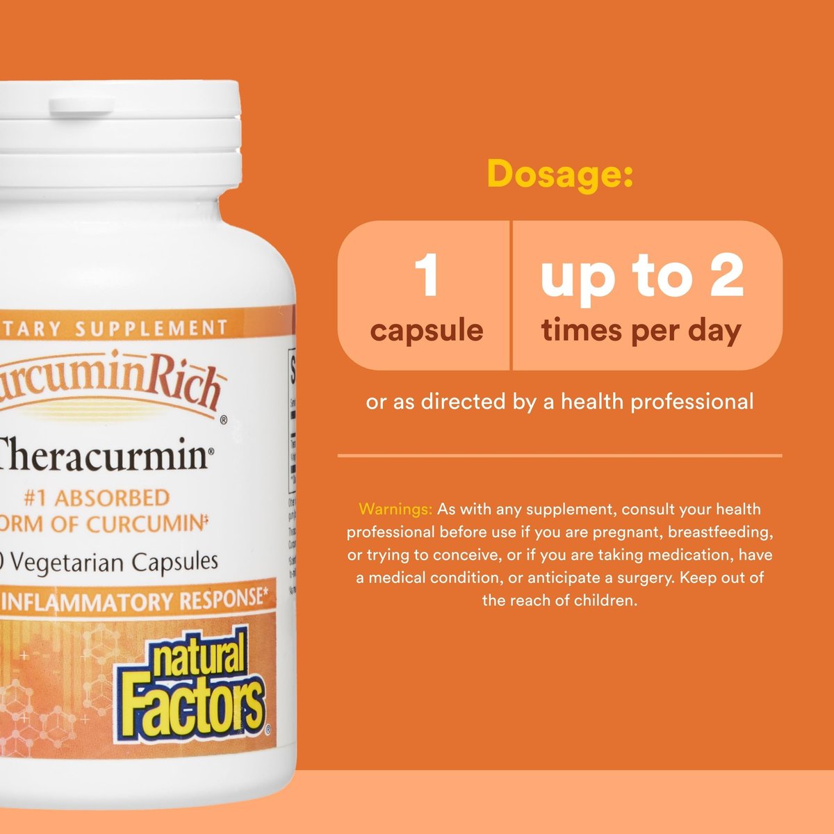 Natural Factors CurcuminRich Theracurmin 30 mg – Hoch bioverfügbares Kurkuma-Präparat, 30 Kapseln