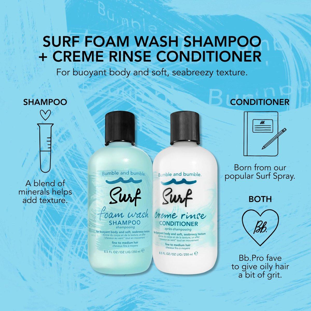 Bumble and bumble. Surf Creme Rinse Texturizing Conditioner | Leichte, seefrische Textur | Volumen + Feuchtigkeit | Für feines bis mittleres, welliges und glattes Haar, 250 ml