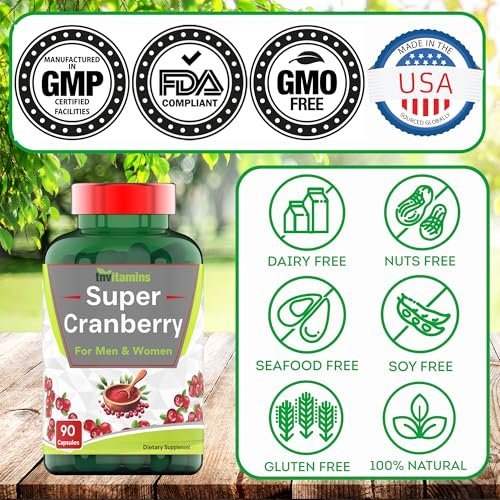 tnvitamins Cranberry Kapseln für Frauen & Männer - 90 Kapseln | Unterstützt die Gesundheit der Harnwege* | Cranberry-Konzentrat | Blasen- & Nierenunterstützung* | Antioxidantien
