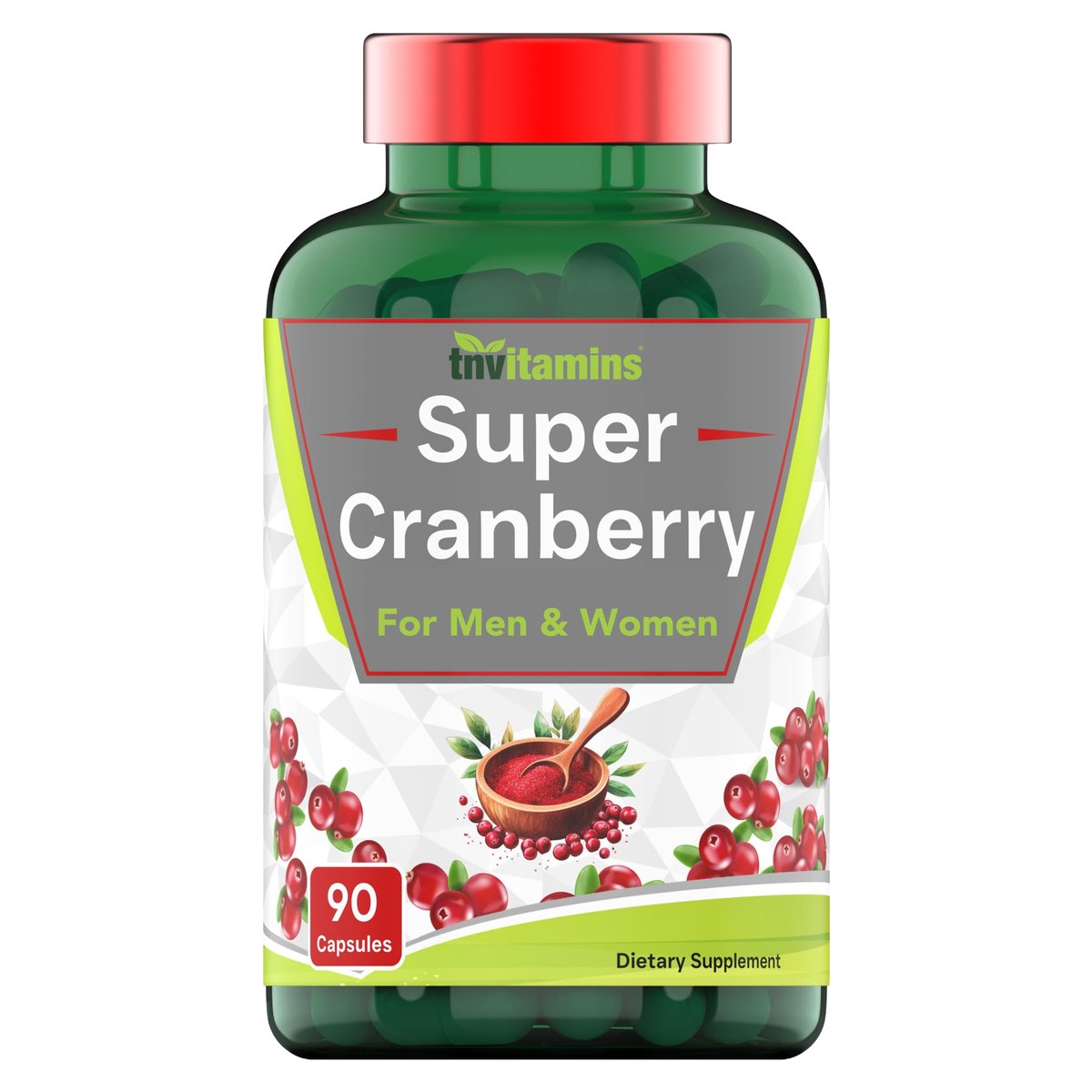 tnvitamins Cranberry Kapseln für Frauen & Männer - 90 Kapseln | Unterstützt die Gesundheit der Harnwege* | Cranberry-Konzentrat | Blasen- & Nierenunterstützung* | Antioxidantien