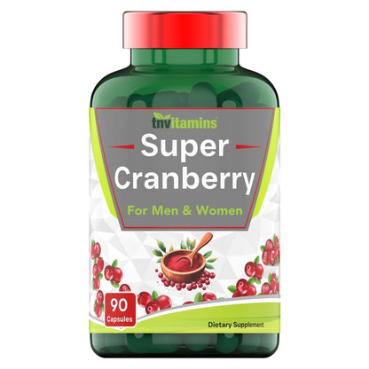 tnvitamins Cranberry Kapseln für Frauen & Männer - 90 Kapseln | Unterstützt die Gesundheit der Harnwege* | Cranberry-Konzentrat | Blasen- & Nierenunterstützung* | Antioxidantien