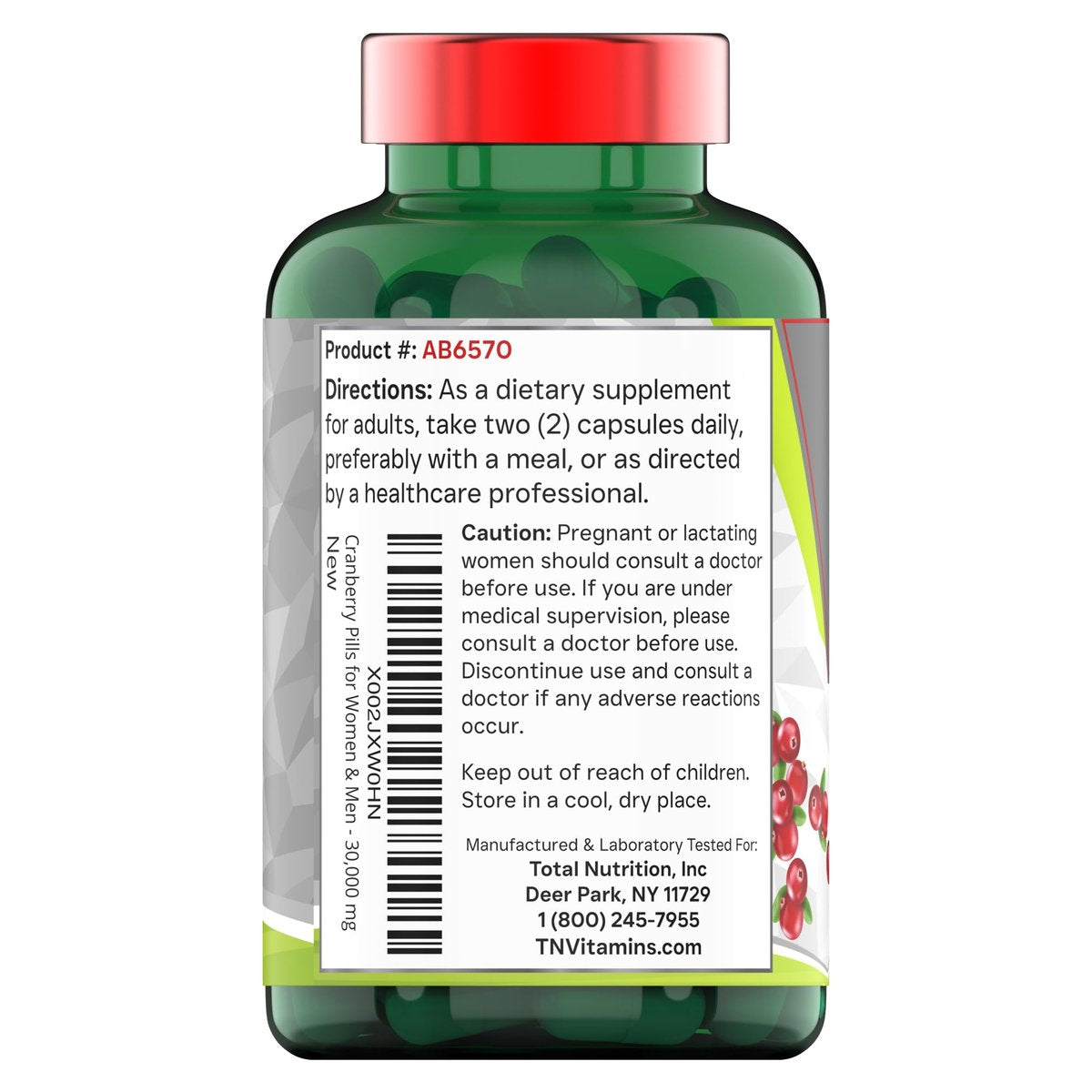 tnvitamins Cranberry Kapseln für Frauen & Männer - 90 Kapseln | Unterstützt die Gesundheit der Harnwege* | Cranberry-Konzentrat | Blasen- & Nierenunterstützung* | Antioxidantien