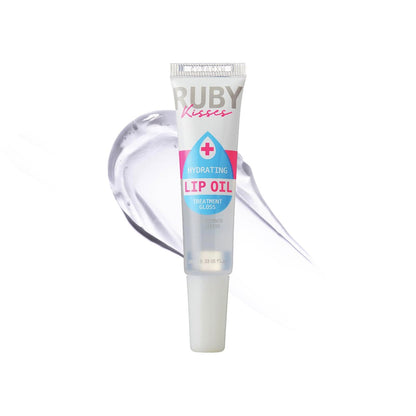 Ruby Kisses Hydrierendes klares Lippenöl-Behandlungsgloss (1 Packung) – Pflegt und heilt trockene, rissige Lippen mit Vitamin E & Jojoba, leichtes, nicht fettendes Öl mit Mandelöl