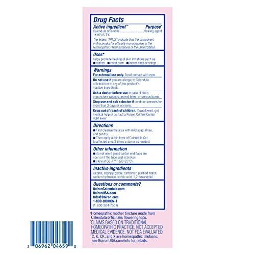 Boiron Calendula Gel – Linderung bei Hautausschlägen, Rasurbrand, Insektenstichen & Hautreizungen – Nicht fettend & parfümfrei – 2,6 Unzen