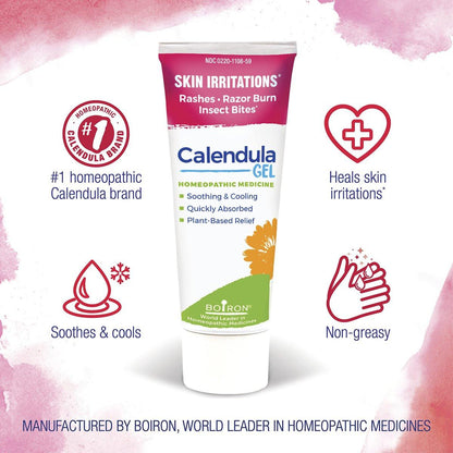 Boiron Calendula Gel – Linderung bei Hautausschlägen, Rasurbrand, Insektenstichen & Hautreizungen – Nicht fettend & parfümfrei – 2,6 Unzen