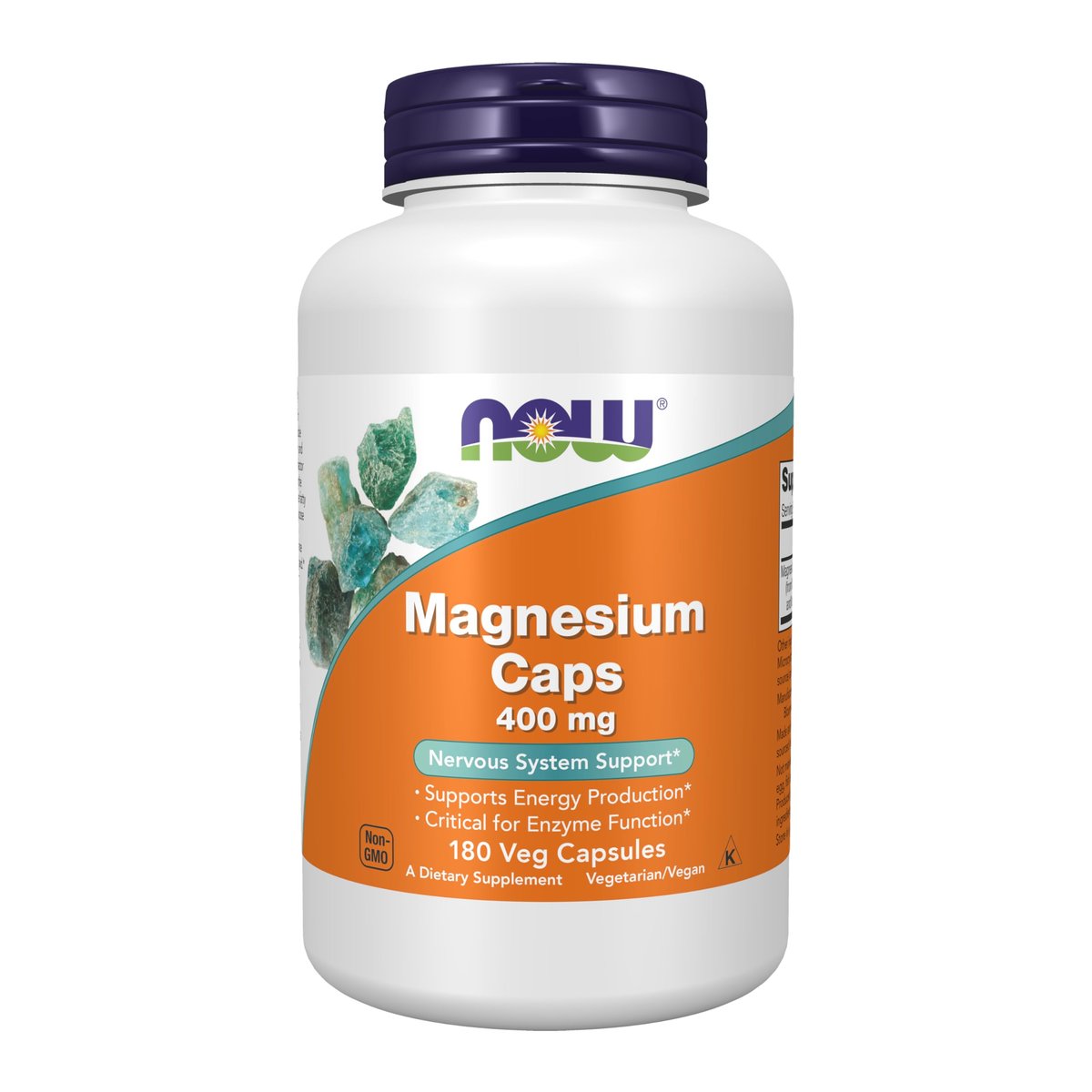 NOW Foods Magnesium 400 mg – 180 vegane Kapseln zur Unterstützung von Nerven und Enzymfunktion