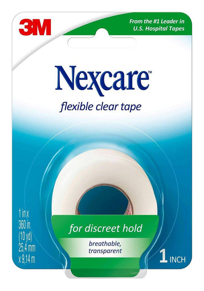 Nexcare Flexible Clear Tape – Transparentes, wasserfestes medizinisches Klebeband 2,5 cm x 9,1 m