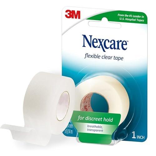 Nexcare Flexible Clear Tape – Transparentes, wasserfestes medizinisches Klebeband 2,5 cm x 9,1 m