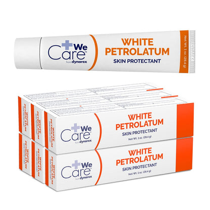 Dynarex Weiße Vaseline – Beruhigende Petroleum-Jelly für trockene, rissige oder geschädigte Haut, 6er-Pack mit 1 oz Tuben