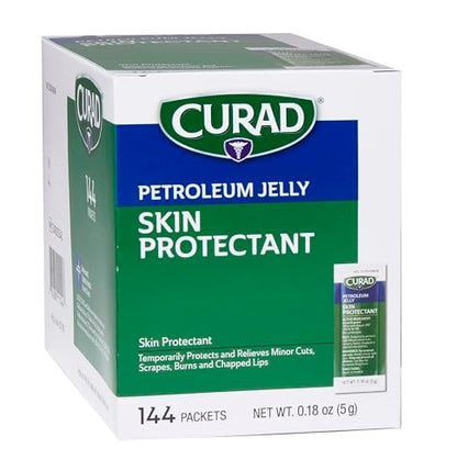 CURAD Vaseline Hautschutz-Heilsalbe für trockene, rissige Haut – 144 Portionspackungen