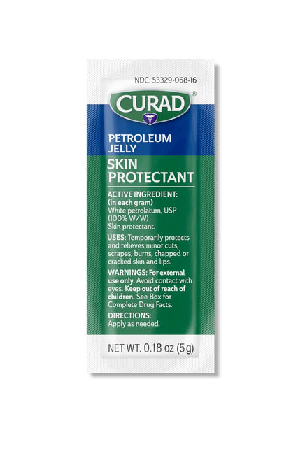 CURAD Vaseline Hautschutz-Heilsalbe für trockene, rissige Haut – 144 Portionspackungen