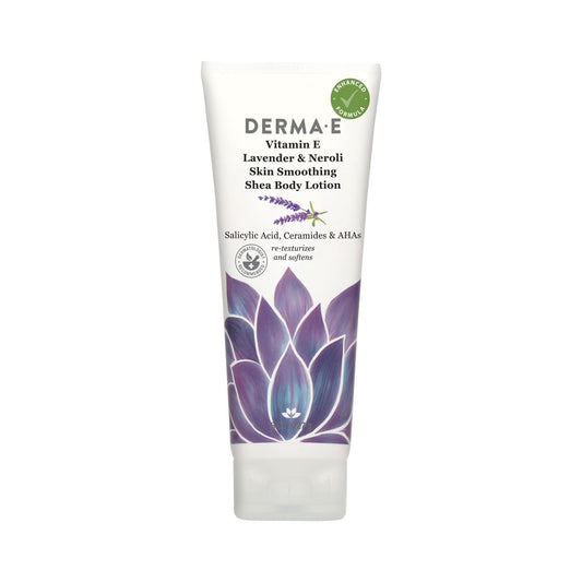 Derma E Vitamin E Lavendel & Neroli Therapeutische Shea Körperlotion – Natürliche Feuchtigkeitscreme für trockene Haut – sanft duftend, tierversuchsfrei, 240 ml