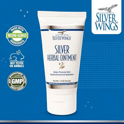 Natural Path Silver Wings 250ppm Silber-Kräutersalbe - Pflegende und feuchtigkeitsspendende Hautpflege 42,5g