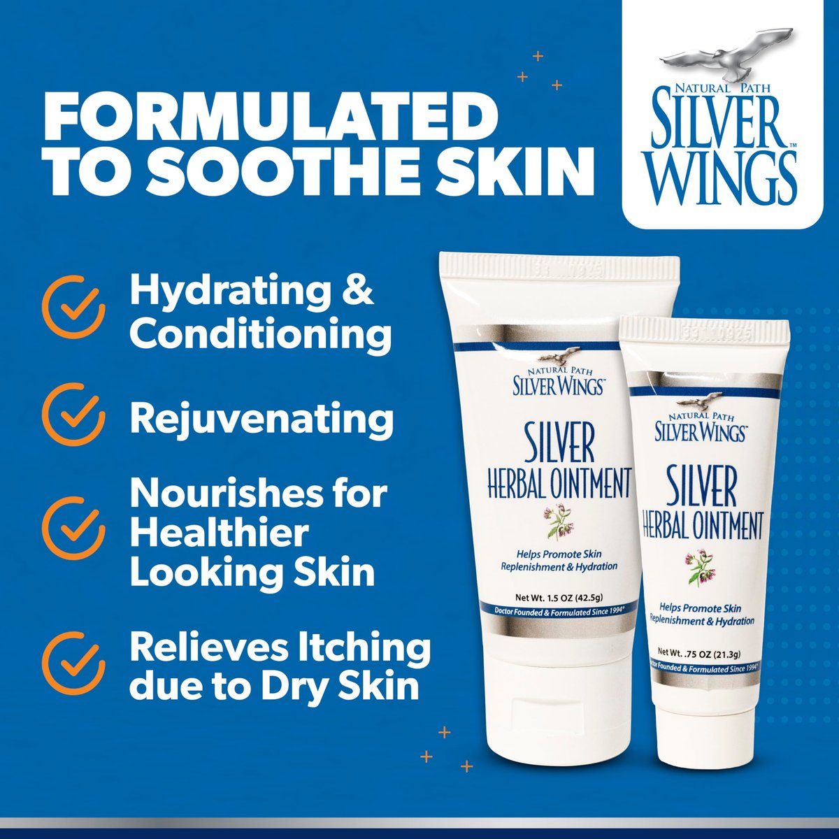 Natural Path Silver Wings 250ppm Silber-Kräutersalbe - Pflegende und feuchtigkeitsspendende Hautpflege 42,5g