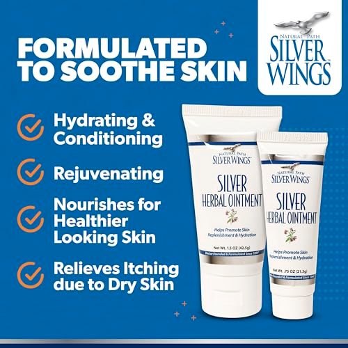 Natural Path Silver Wings 250ppm Silber-Kräutersalbe - Pflegende und feuchtigkeitsspendende Hautpflege 42,5g