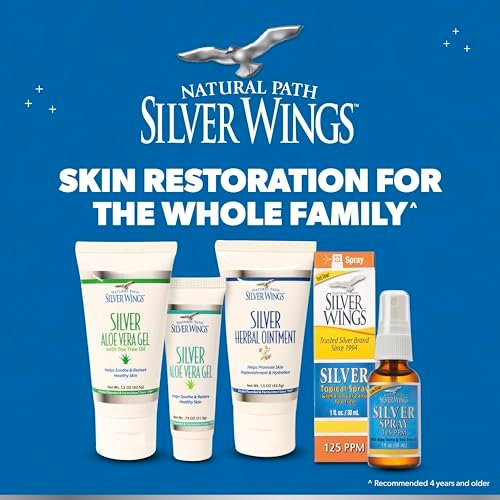 Natural Path Silver Wings 250ppm Silber-Kräutersalbe - Pflegende und feuchtigkeitsspendende Hautpflege 42,5g