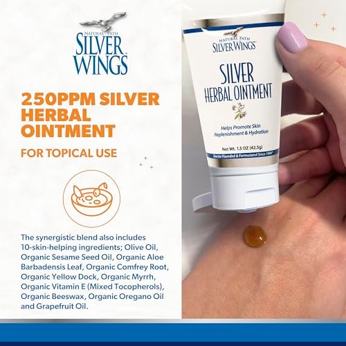 Natural Path Silver Wings 250ppm Silber-Kräutersalbe - Pflegende und feuchtigkeitsspendende Hautpflege 42,5g