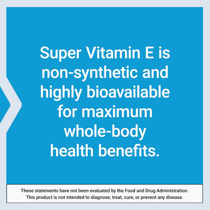 Life Extension Super Vitamin E 268 mg (400 IE) – Nicht-synthetisches Vitamin-E-Präparat für die Gesundheit des gesamten Körpers, glutenfrei, nicht-GVO, 90 Softgels